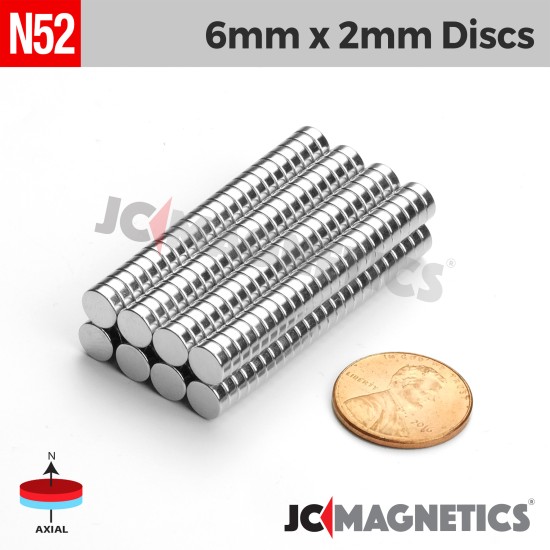 12mm X 4mm N52 neodymium magnets round discs 1/2in x 5/32in